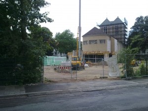 Blick von der Straße Köhlerhof auf die Baumaßnahme Sankt Nikolaus